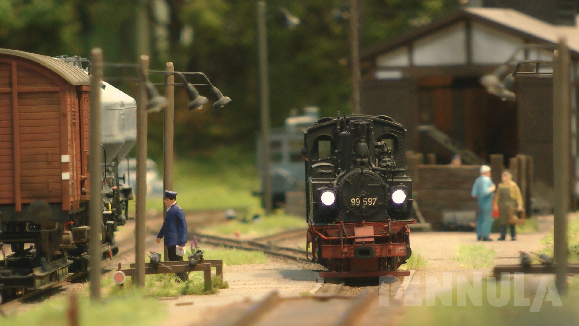 Modellbahn mit Spurwechselbahnhof Reichelsheim und Feldbahn in Spur 0 von Wolfgang Zörkler