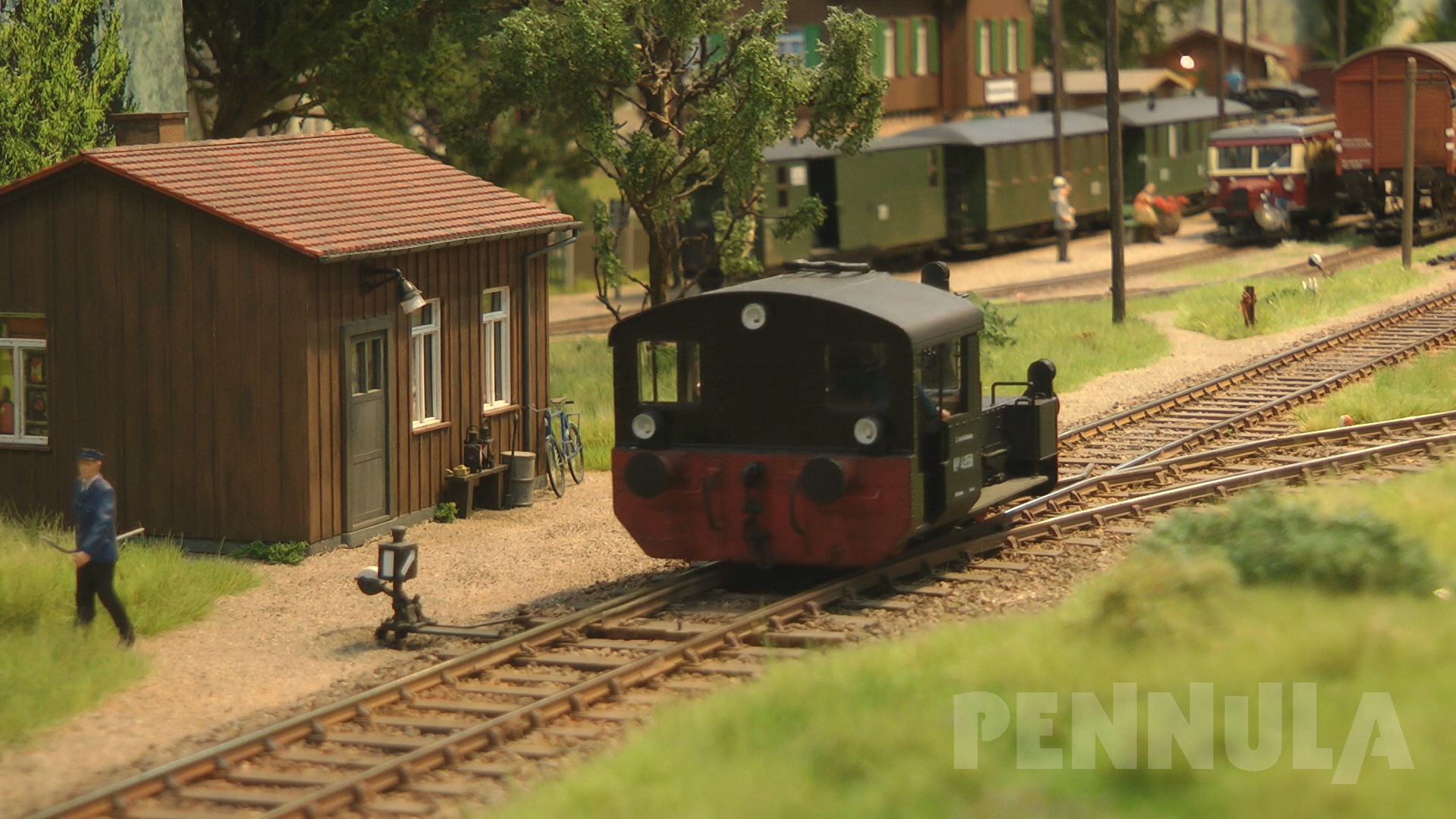 Modellbahn mit Spurwechselbahnhof Reichelsheim und Feldbahn in Spur 0 von Wolfgang Zörkler