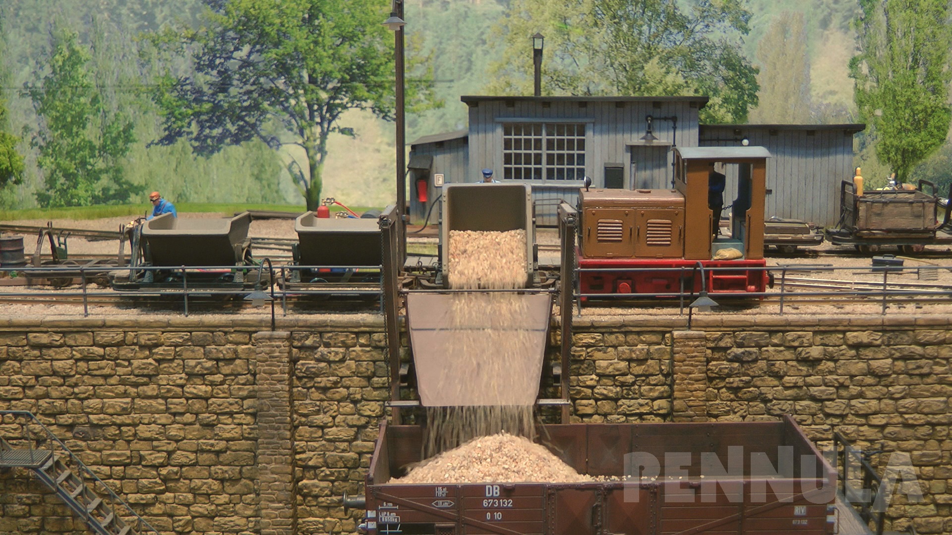 Modellbahn mit Spurwechselbahnhof Reichelsheim und Feldbahn in Spur 0 von Wolfgang Zörkler