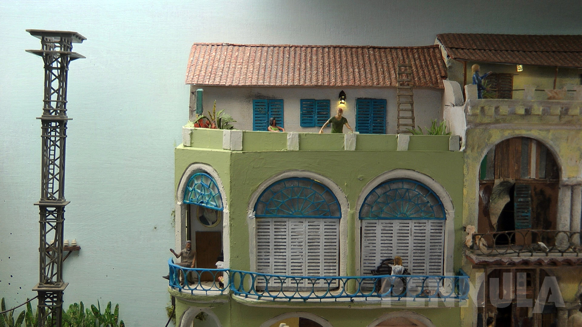Spur 0 Modellbahn Diorama Cubana von Samuel de Zutter und Valentijn van der Haegen