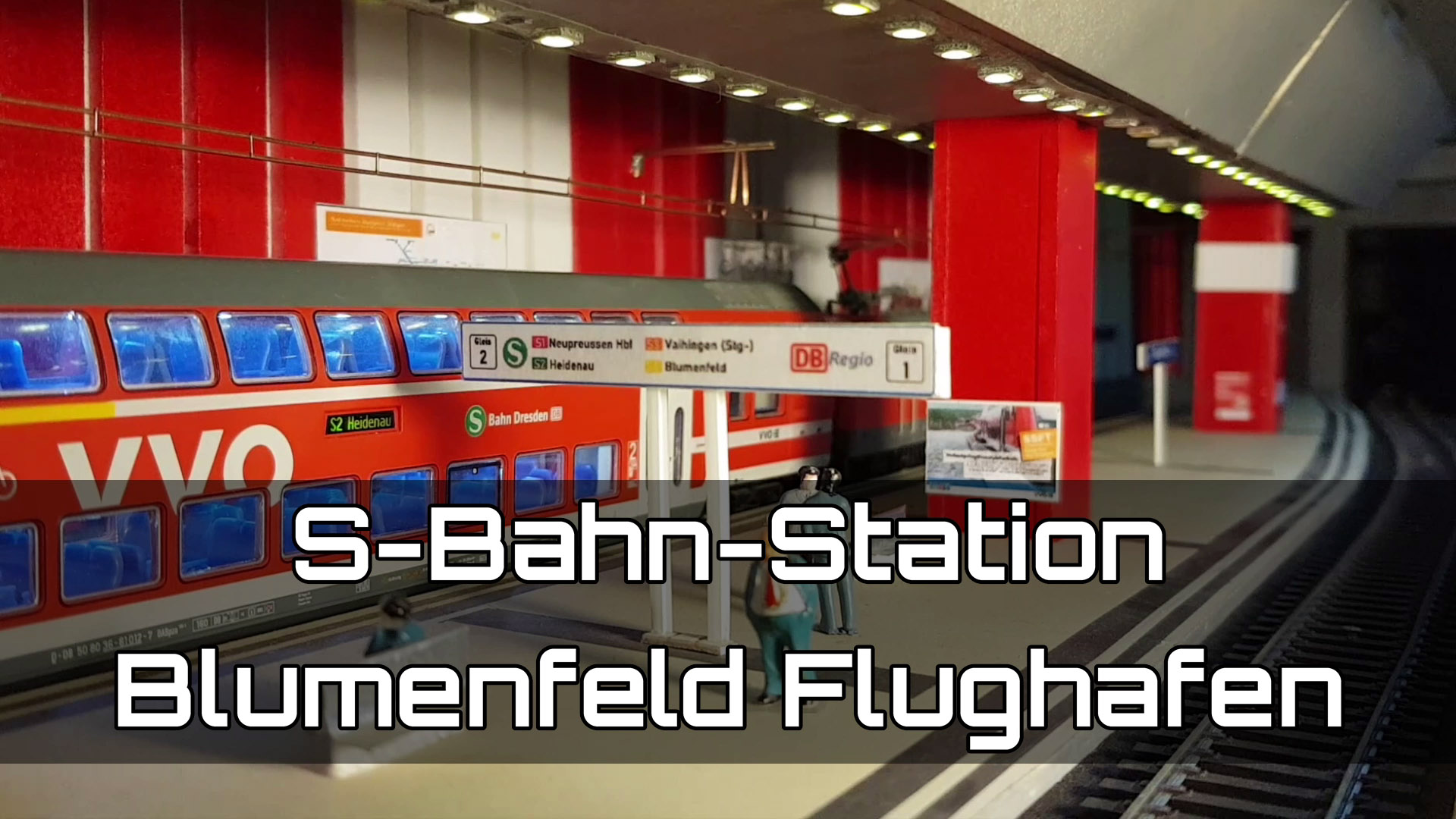 Modelleisenbahn H0 S-Bahn Station Blumenfeld Flughafen - Teil der Modellbahnanlage Neupreußen HBF