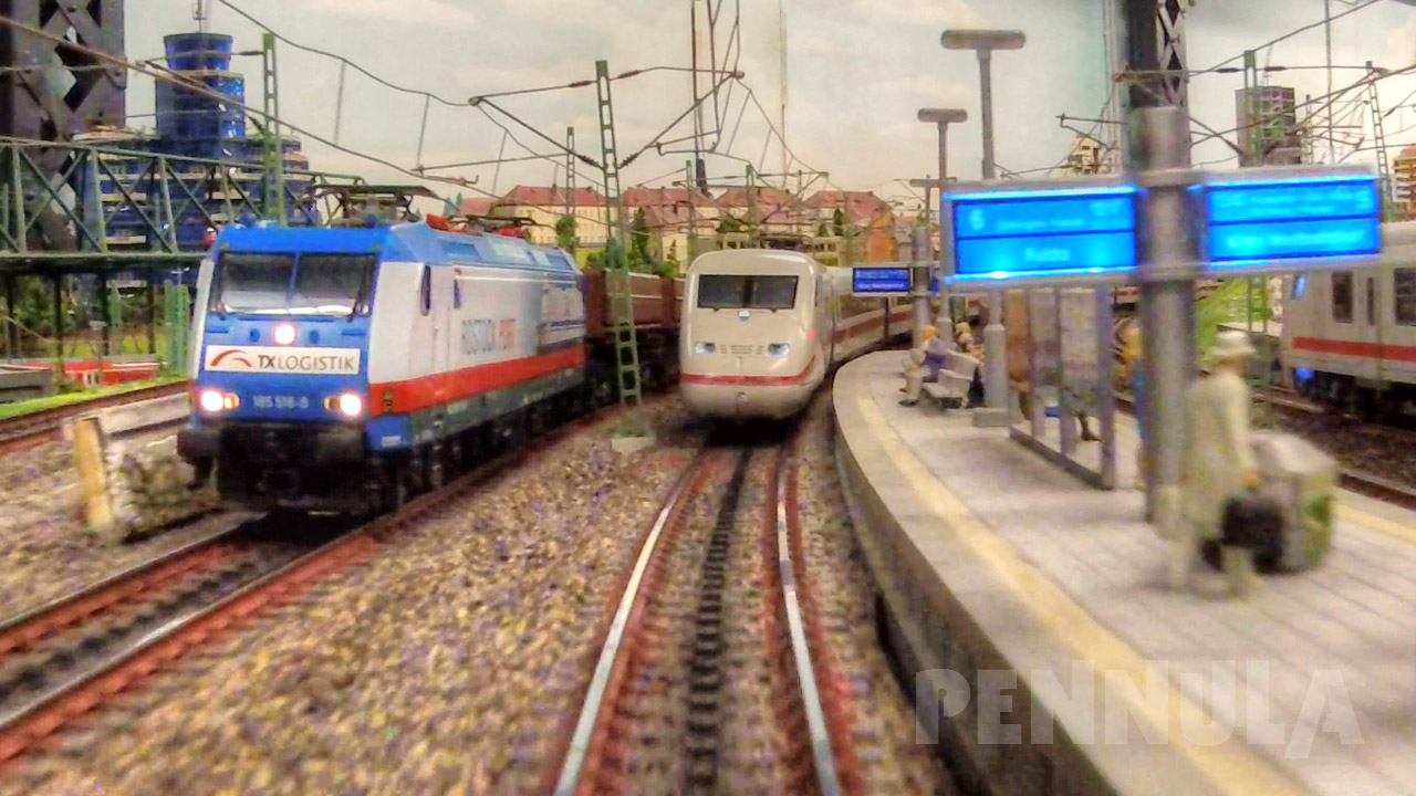 Modelleisenbahn ICE - Zugfahrt im Miniatur Wunderland von Hamburg Hbf nach Bad Klosterberg Bf