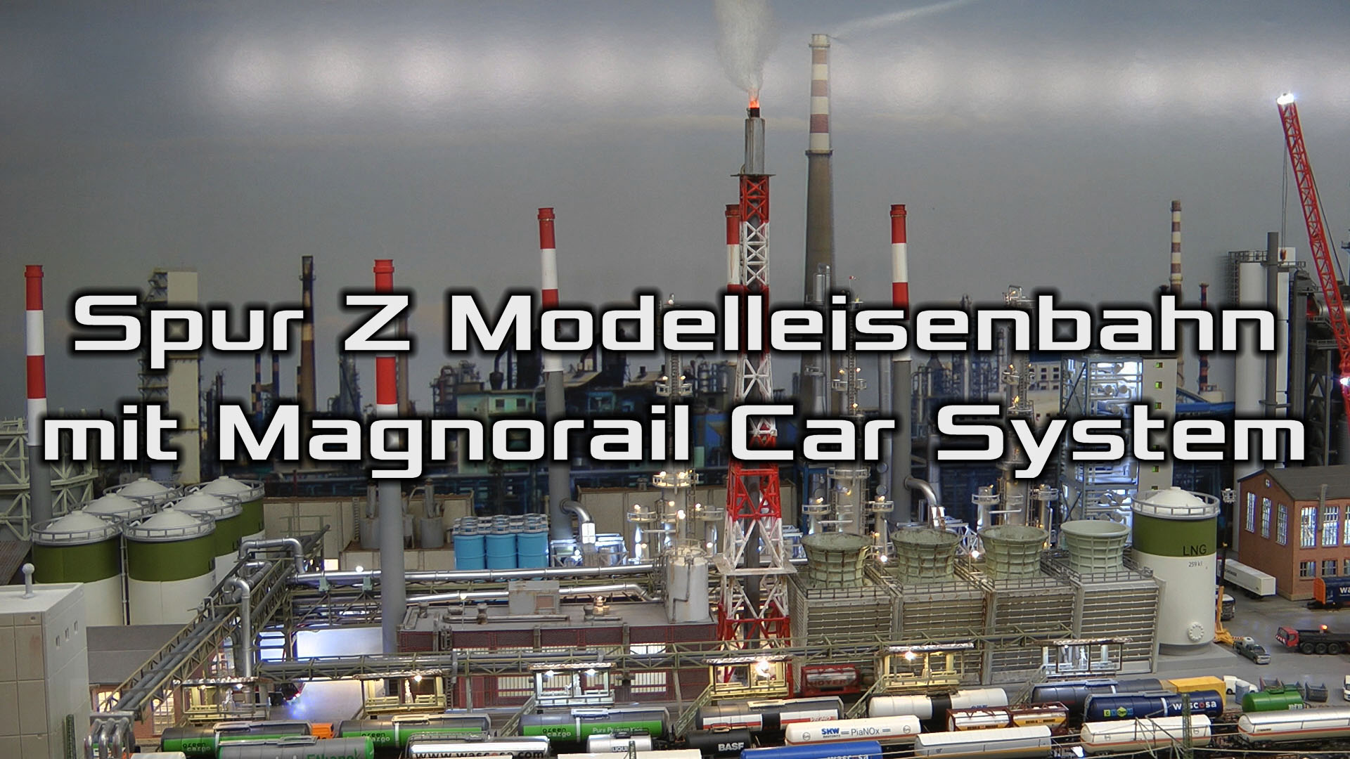 Spur Z Modelleisenbahn Anlage mit Magnorail Car System - Chemiewerk CVChem AG von Claudius Veit